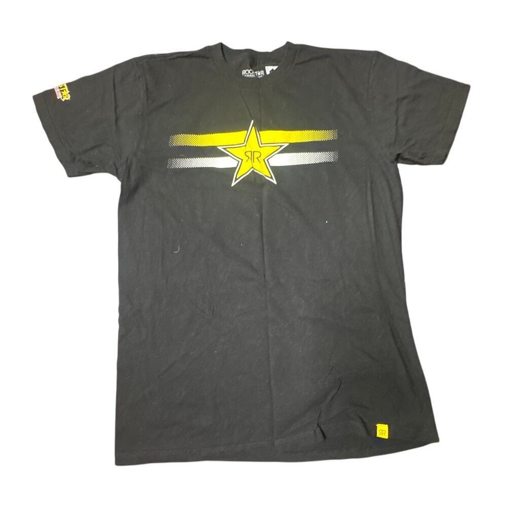 Rockstar Energy Drink Men’s Medium Black Graphic Tee 100% Cotton